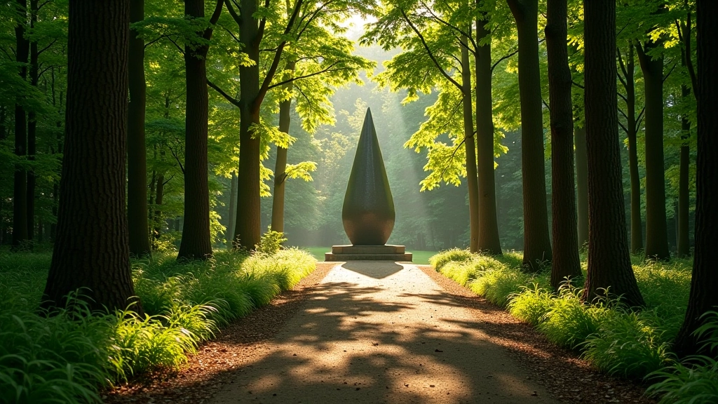 Sculpture wesowseeds through forest
